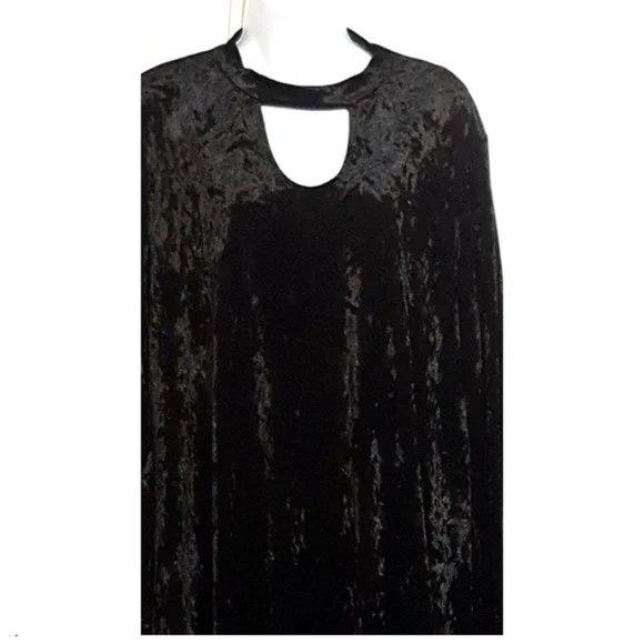 3X Plus Size M. Fasis Black Velvet Swing Dress Womens Gothic Goth - Picture 3 of 3